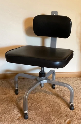 Vintage Mid Century ECK Adams Industrial Metal Black Desk Office Chair Cover