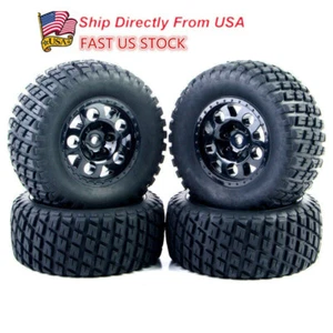 US 4pcs 1:10 Short Course Truck Tires Wheel Rim For RC   SlASH HSP HPI Toy - Picture 1 of 6