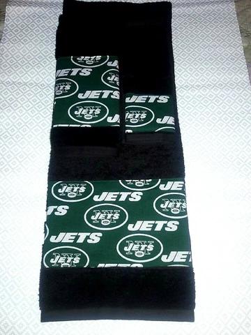 New York Jets 3 Piece Bath Towel Set Handmade  GREAT GIFT!! Cover
