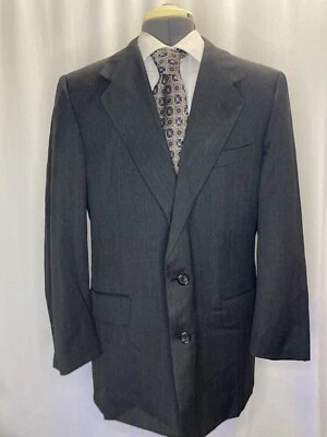 Hickey Freeman Mens Sport Coat Blazer Suit Jacket 41R 45" Gray Stripe 2 Button - Image 1 of 4