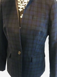 J. Crew Regent Blazer in Blackwatch Tartán Plaid Wool Jacket Size 6 Holiday - Picture 1 of 7