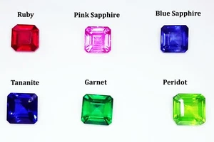 Natural Ruby Sapphire Garnet Peridot Tanzanite 6 Pcs Lot 55 Cts Certified R284 - Picture 1 of 12