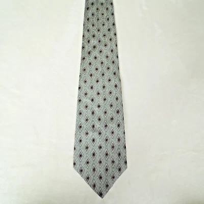 Corbata Coach para hombre gris 100 % seda patrón de ondas geométricas 58" L 4" W Foto 1 de 4