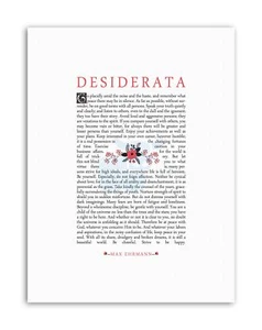 Desiderata Floral Ehrmann Inspiration Typografie Zitat Leinwand Kunstdruck - Bild 1 von 4