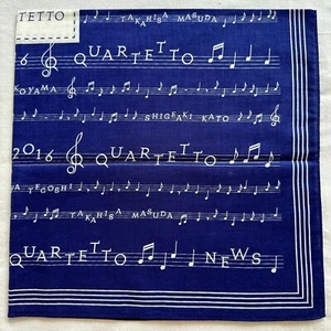 NEWS Live Tour 2016 Quartetto Handkerchief Blue Cotton Musical Notes Kerchief 23 - Picture 1 of 3