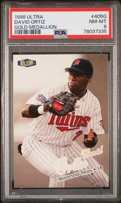 Ultra David Ortiz #405G Gold Medallion 1998 PSA 8 Foto 1 de 2