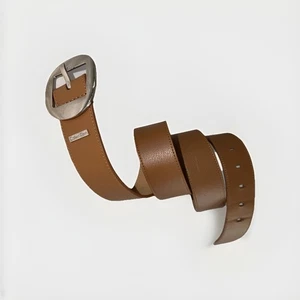 Calvin Klein breiter hellbrauner Gürtel XL 40/44 silberne Schnalle Damen modern minimalistisch schick - Bild 1 von 6