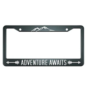 Adventure Awaits License Plate Frame Alpine Travel Enthusiasts Metal License ... - Picture 1 of 5