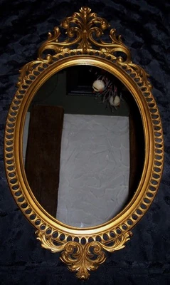 Espejo Burwood MCM Dorado Ornamentado Hollywood Regencia Pared Barroca Francesa EE. UU. Foto 1 de 4
