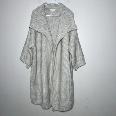 Cárdigan para mujer Elan talla única beige tostado claro largo tejido pesado suéter cárdigan Foto 1 de 4