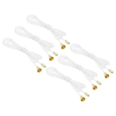 1.5M 4.9ft Ceiling Pull Chain Extender with Gold Tone Conical Pendant  6 Pcs - Image 1 of 4