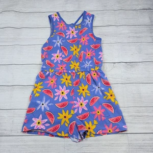 14 Tea Collection Floral/Watermelon Wrap Romper - Picture 1 of 7