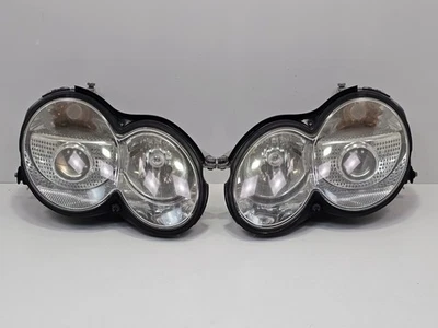 NICE 03-08 Mercedes R230 SL550 Right & Left Side Headlight Lamp Bi-Xenon Set OEM - Image 1 of 4