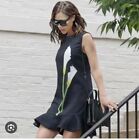 Victoria Beckham Calla Lily Black Dress Size S Ruffles Hem Cocktail Party Dress