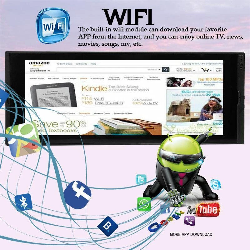 Radio Estéreo Coche Reproductor MP5 Pantalla Táctil BT FM GPS WiFi Espejo Enlace Único 1DIN  Foto 1 de 4