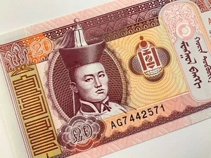 2011 Mongolia 20 Tugrik Uncirculated Banknote X384 - Picture 1 of 9