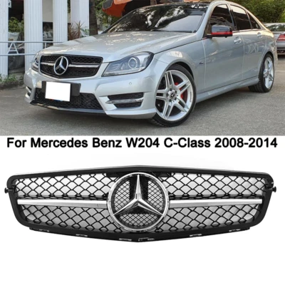 Front Grille w/Emblem Grill For Mercedes Benz 2008-2014 W204 C200 C250 C300 C350 Foto 1 de 4