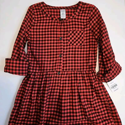 Carter's Nuevo Vestido Rojo Guinga Niñas 6 Foto 1 de 4