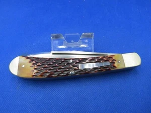 REMINGTON USA R293 BULLET KNIDE 2016 BROWN JIGGED BONE HANDLES 5 INCHES CLOSED - Picture 1 of 10