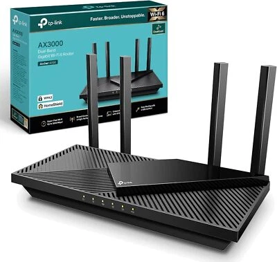 TP-Link Archer AX55 AX3000Mbps WiFi 6 Router WiFi Router ARCHER AX55 Black. - Image 1 of 4
