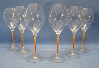 6x Veuve Clicquot Gläser 280 ml. mit Eichstrich bei 0,1L