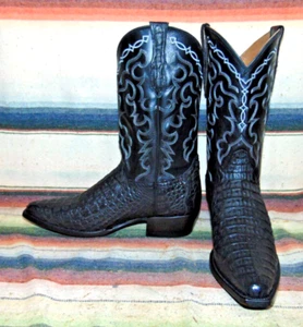 Botas de Vaquero Para Hombres Rujo The Kirby Caimán Negro/Cuero 10.5 D Nuevas en Caja - Imagen 1 de 6