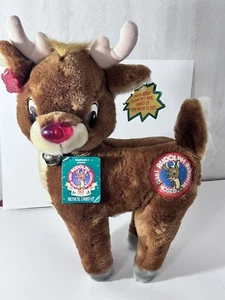 Vintage Applause Rudolph the Red Nosed Reindeer Plush Stuffed Animal With Bell - Picture 1 of 12