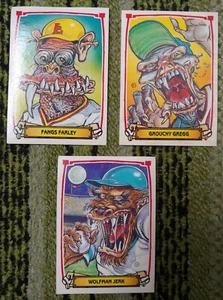 Baseball's Greatest Grossouts 1988 3 cartas #4 Wolfman Jerk #59 Fangs Farley Greg - Imagen 1 de 5