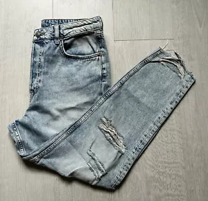 Woman’s Mom Jeans Size 14 H & M Ripped NWT - Picture 1 of 17