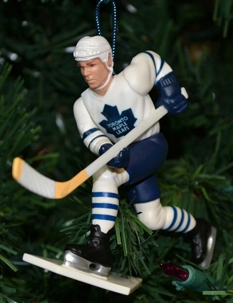 Alfombrillas Sundin Toronto Hojas de Arce Hockey Árbol de Navidad Adorno Jersey Blanco 4" Foto 1 de 1