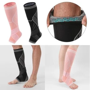 Black Pink Calf Compression Sleeve Elastic Sport Protector Men Women - Picture 1 of 14