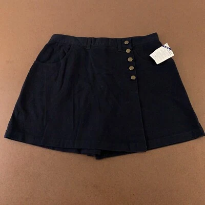 Falda corta Forenza para mujer talla 18 negra con detalles de botones de algodón retro envolvente sintética nueva con etiquetas Foto 1 de 4