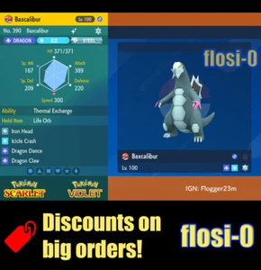 6IV Shiny Baxcalibur Pokemon Scarlet and Violet - Picture 1 of 1