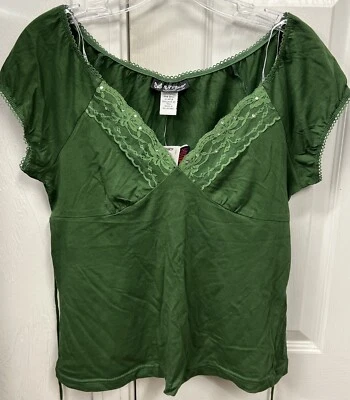 Self Esteem Girls Moss Green Top Size XL Foto 1 de 4