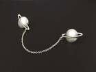 Pull clip Planet Saturn beau solide argent 935 hommes embouts de collier