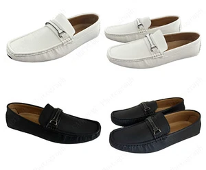 Brand New Mens Driving Shoes Casual Moccasins Leather Loafers Slip On Boat Deck - Picture 1 of 9