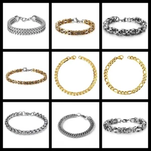 Restposten Schmuck 10 Stk Edelstahl 316 Armbänder im Mix Herren Armbänder Neu - Bild 1 von 12