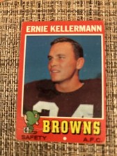 1971 Topps Football Card #7 Ernie Kellermann Cleveland Browns Vg Free Shipping!