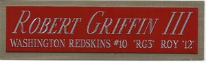 ROBERT GRIFFIN III NAMEPLATE FOR AUTOGRAPHED Signed Football Helmet JERSEY PHOTO - Picture 1 of 8