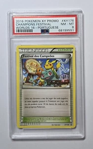 2016 Pokemon Portuguese XY Black Star Promo Champions Festival PSA 8 - Imagen 1 de 2