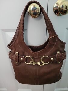 Semi-sac bandoulière vintage en cuir marron Coach