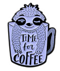 Coffee Sloth - Time For Coffee Enamel Lapel Pin
