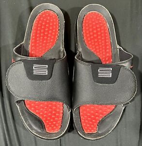 Nike Air Jordan Hydro XI RETRO 11 BRED Slide Sandals Red Black Men's 13
