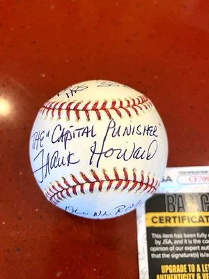 Frank Howard "Capital Punisher" Rare Signed Stat. MLB Baseball-JSA Authenticated - Image 1 of 3