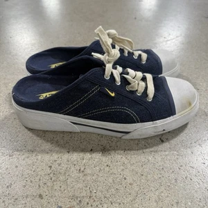 Nike Women's Blue and Navy Slides Y2K 2000s Ladies 8.5 Denim Nike Cute Skategirl - Picture 1 of 11