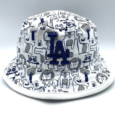 Los Angeles Dodgers Bucket Hat New Era Toddler White Cap LA Kawaii Zoo Animals - Image 1 of 4