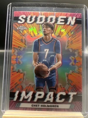 2024 Topps Chrome Basketball Silver Holo Sudden Impact Chet Holmgren #SI-23 - Image 1 of 4