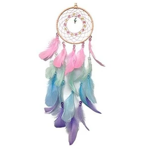 Dream Catchers, Handmade Feather Native American Circular Net for Colorful - Picture 1 of 7