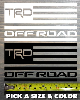 TRD Flag Decal Sticker 4Runner Toyota Pro FJ Cruiser Tacoma Tundra SR5 Offroad - Image 1 of 3