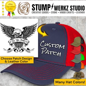Custom Trucker Hat Baseball Cap Personalized Richardson USA Eagle We the People - Picture 1 of 23